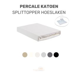 Splittopper Hoeslaken Katoen Percale - Beddinghouse