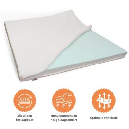 Topper Koudschuim HR50 - Bio Katoen - 10 cm dik